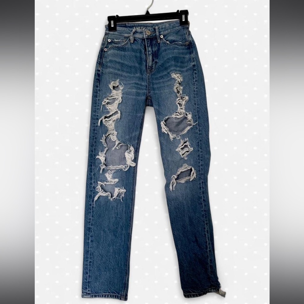 Distressed American Eagle Blue Jeans
